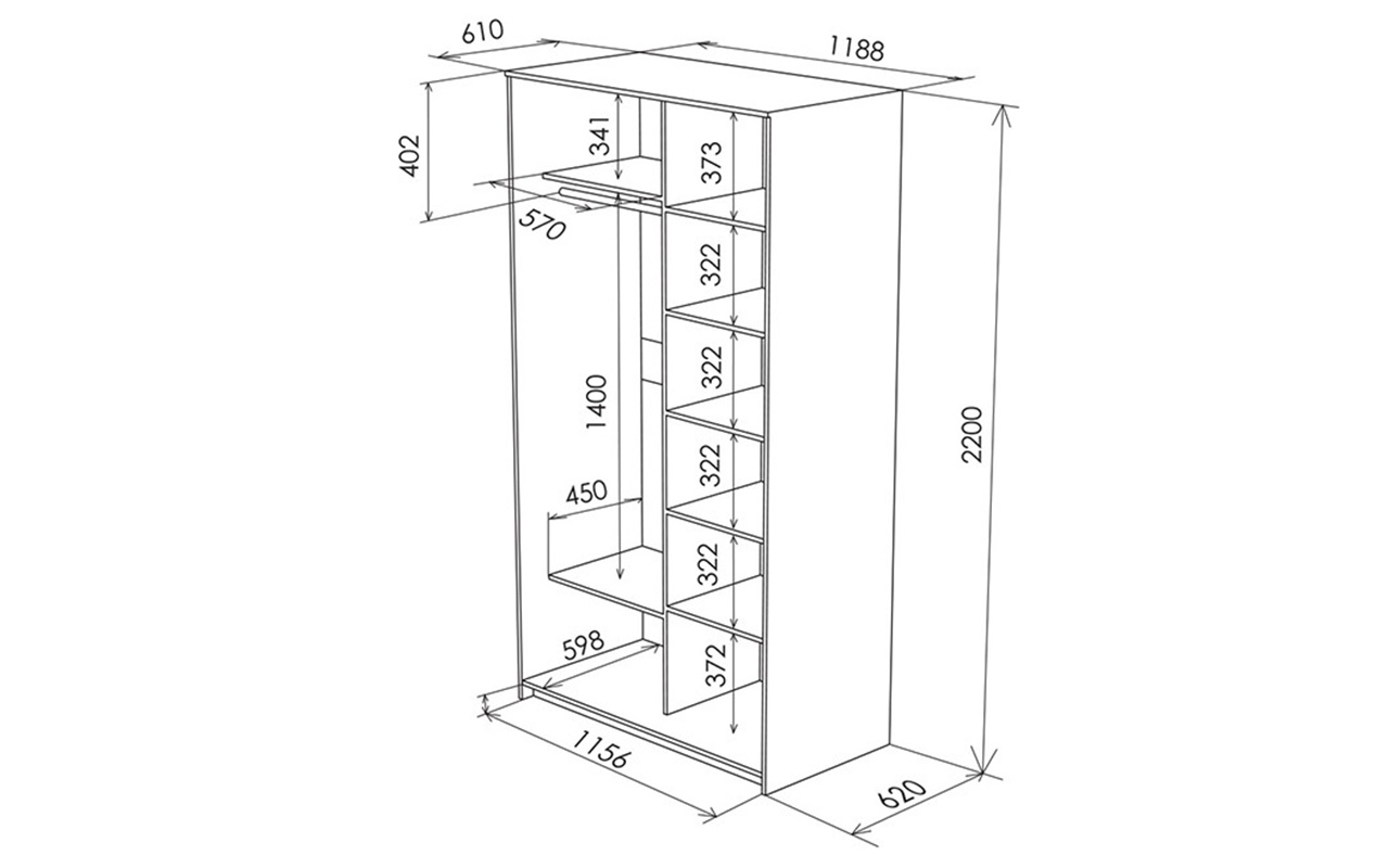Чертеж шкафа с размерами фото 14